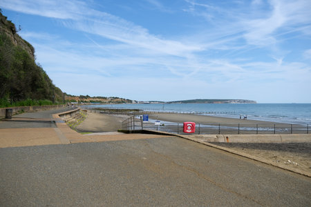 Small Hope Beach view towards Lake and Sandown. Isle of Wight.の写真素材
