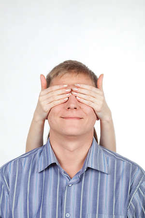 girl covering the eyesの写真素材