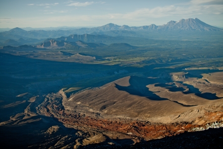 view from the side of a volcano Avacha