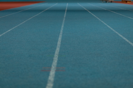 elements of the sports track at the stadiumの写真素材