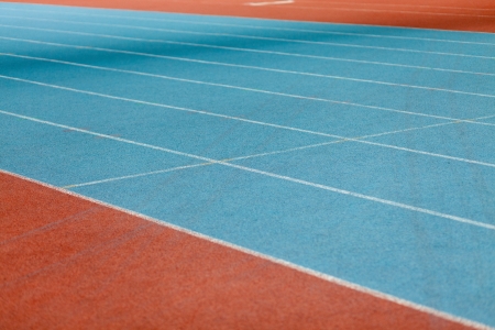 elements of the sports track at the stadiumの写真素材