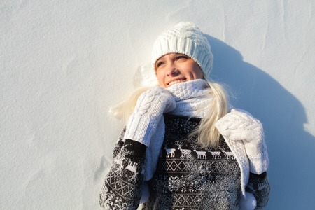 Girl in the park in winter