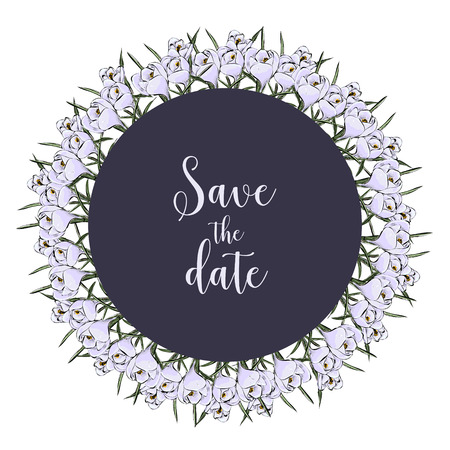 Floral card. Wedding invitation.  Hand draw of vector illustration.のイラスト素材