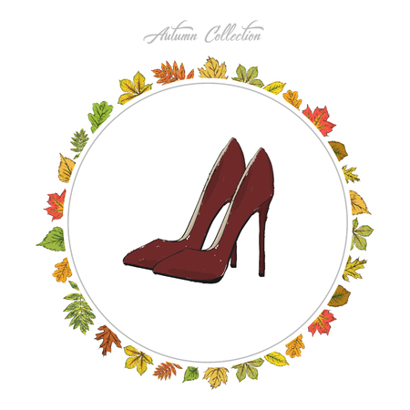 Hand draw accessories Autumn collectionのイラスト素材