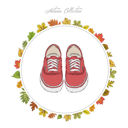 Hand draw accessories Autumn collectionのイラスト素材