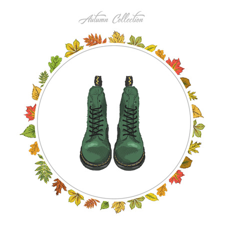 Hand draw accessories Autumn collectionのイラスト素材