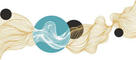 Abstract vector pattern. Waves drawn by a line. Wavy prints.のイラスト素材