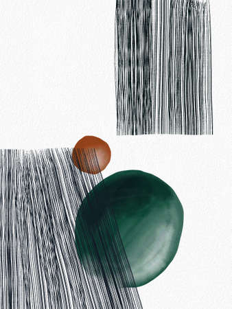 Abstraction. Minimalistic style. Pictorial postcards. Strokes of brushes and paints. Paint, watercolor, lines, pastel colors, the texture.の写真素材