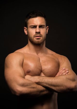 Muscled male modelの写真素材
