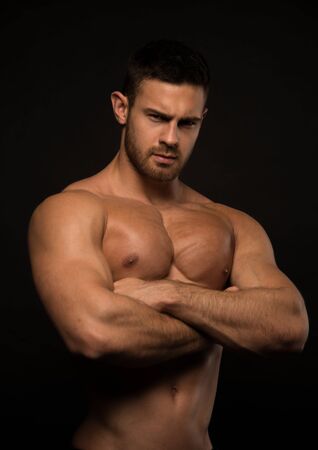 Muscled male modelの写真素材