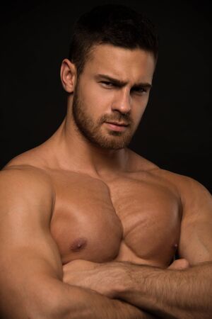 Muscled male modelの写真素材