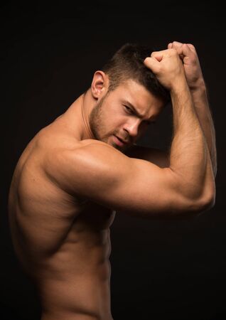 Muscled male model Konstantin Kamyninの写真素材
