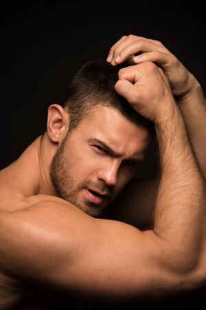 Muscled male model Konstantin Kamyninの写真素材