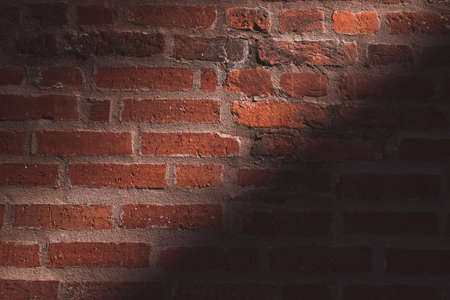 red brick wall background - retro grunge backgroundの写真素材