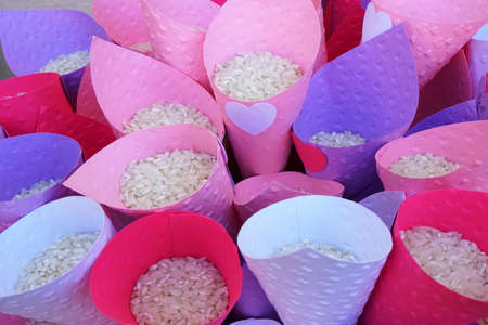 wedding rice conesの写真素材