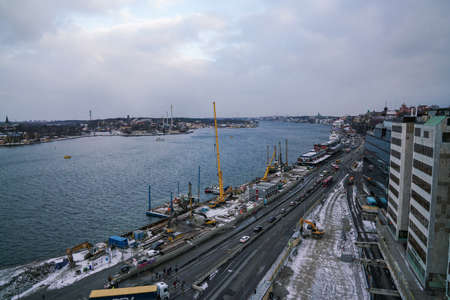 Stockholm - 02/06/2017: top view of Birka cruises from Stockholm view from Katarinahissen elevatorのeditorial素材