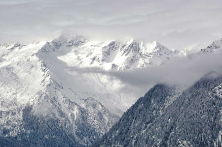 Madonna di Campiglio, Trentino Alto Adige, Italy - 01/28/06: Dolomites mountains covered with snowの写真素材