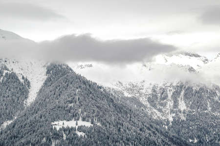 Madonna di Campiglio, Trentino Alto Adige, Italy - 01/28/06: Dolomites mountains covered with snowの写真素材