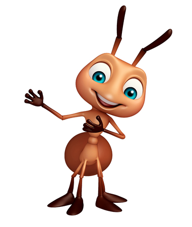 3d rendered illustration of Ant funny cartoon characterの写真素材