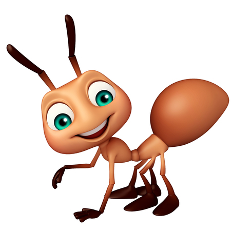 3d rendered illustration of Ant funny cartoon characterの写真素材