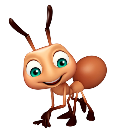 3d rendered illustration of Ant funny cartoon characterの写真素材