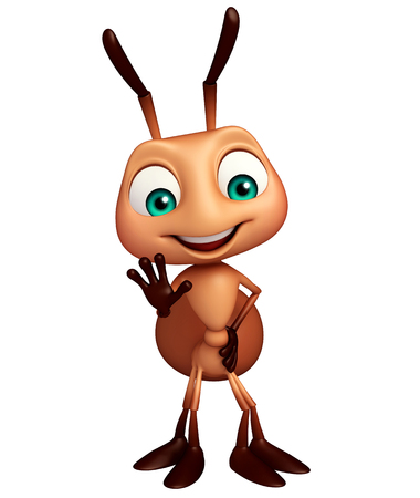 3d rendered illustration of Ant funny cartoon characterの写真素材