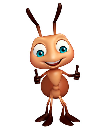 3d rendered illustration of Ant funny cartoon characterの写真素材