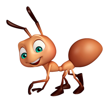 3d rendered illustration of Ant funny cartoon characterの写真素材