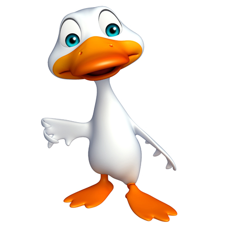 3d rendered illustration of Duck funny cartoon characterの写真素材