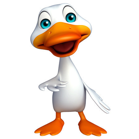 3d rendered illustration of Duck funny cartoon characterの写真素材