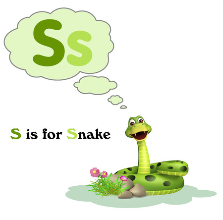 3d rendered illustration of Snake with alphabetの写真素材