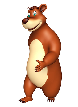 3d rendered illustration of funny Bear cartoon characterの写真素材
