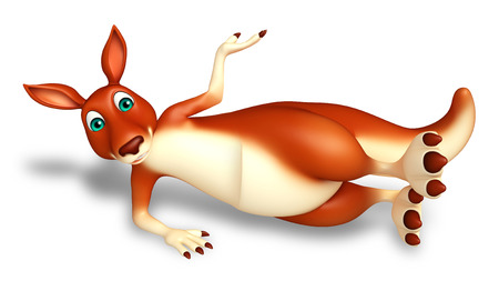 3d rendered illustration of sleeping Kangaroo cartoon characterの写真素材