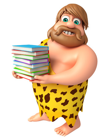 Caveman with Book stackの写真素材