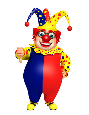 Clown with thumbs down poseの写真素材