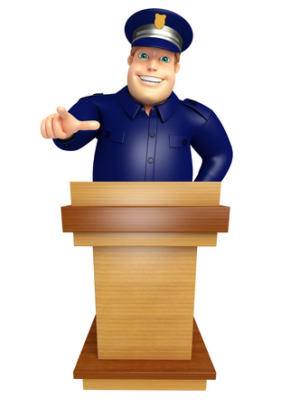 Police with Speech stageの写真素材