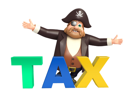 Pirate with Tax signの写真素材