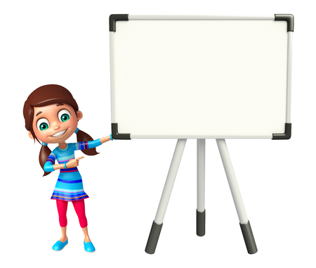kid girl with Display boardの写真素材