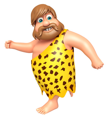 Caveman with Running poseの写真素材