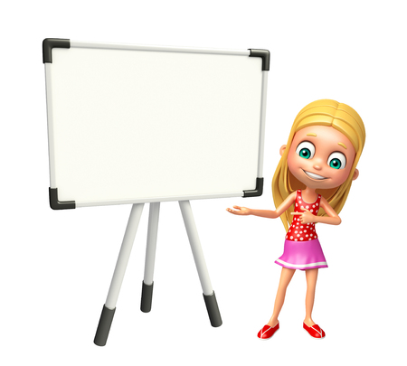 kid girl with Display boardの写真素材