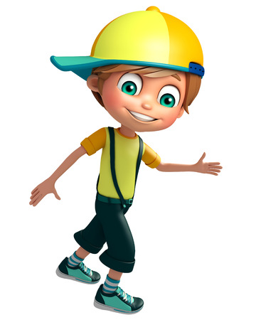 Kid boy with Running poseの写真素材