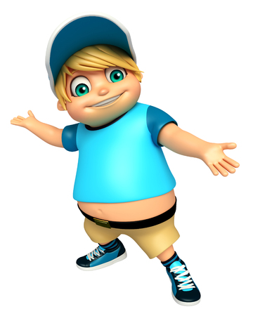 Kid boy with Funny poseの写真素材