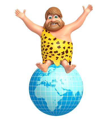 Caveman with Earthの写真素材