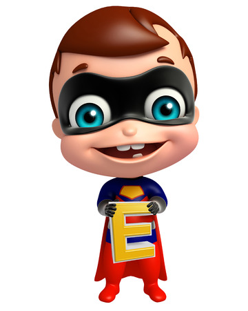 cute superbaby with E alphabateの写真素材