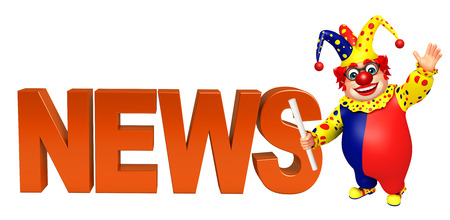 Clown with News signの写真素材