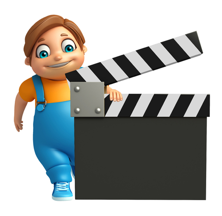 kid boy with Clapper Boardの写真素材