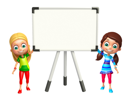 kid girl with Display boardの写真素材