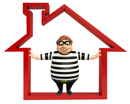 Thief with Home signの写真素材