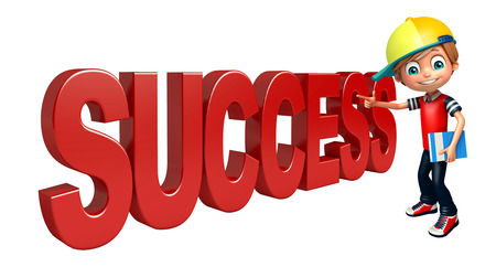 kid boy with success sign & bookの写真素材