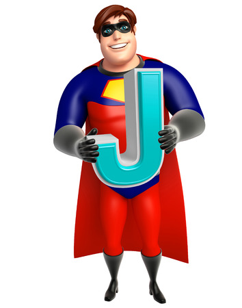Superhero with Alphabate Jの写真素材